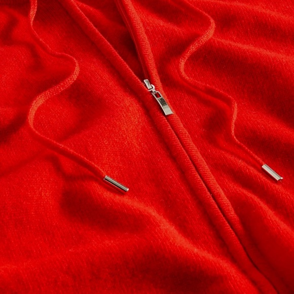 Luxury Charter Club Red 100% Cashmere Hoodie Size M - Picture 3 of 10